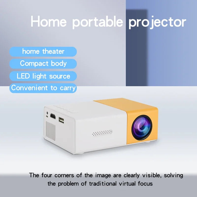 Mini Portable Projector Ultra High Definition for HDMI/USB Home Theater Projection